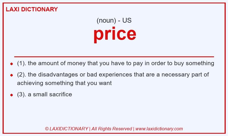 Definition price in American English