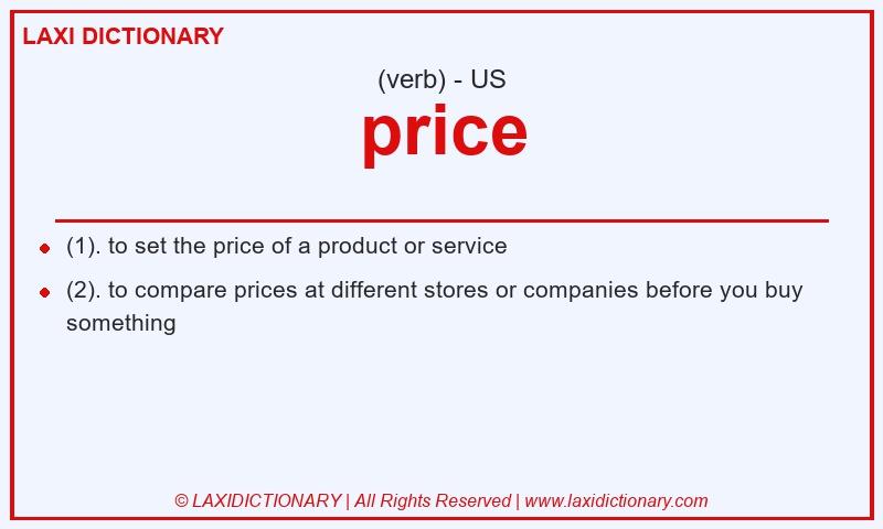 Definition price in American English
