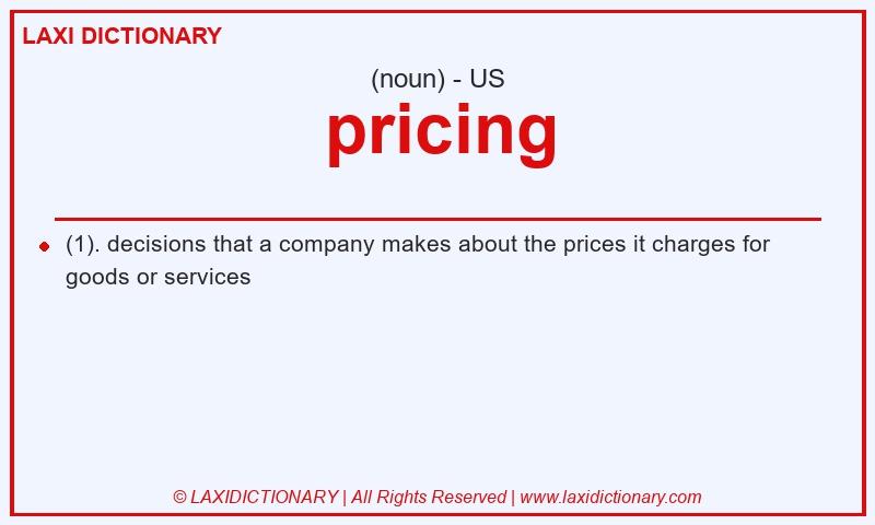 Definition pricing in American English