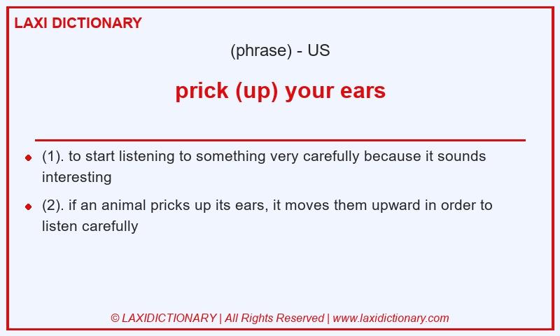 Definition prick (up) your ears in American English
