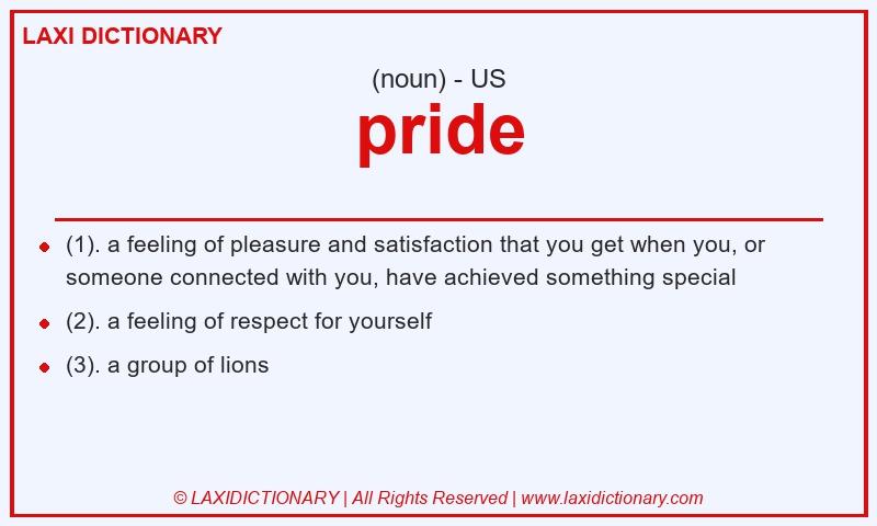 Definition pride in American English