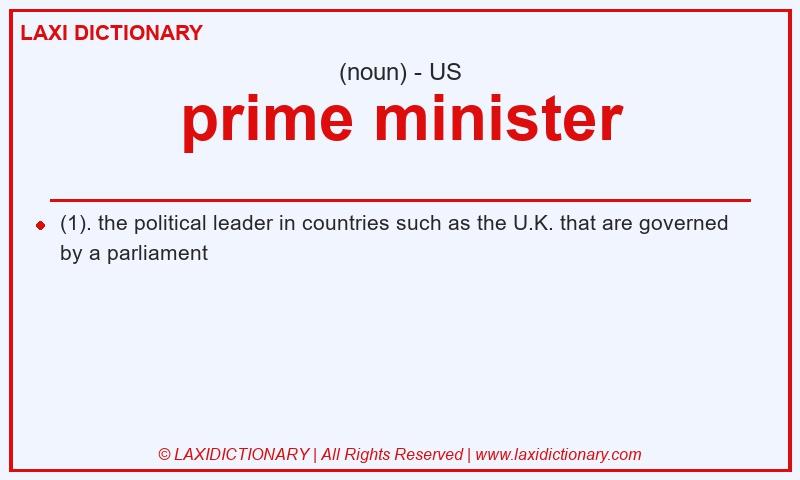 Definition prime minister in American English