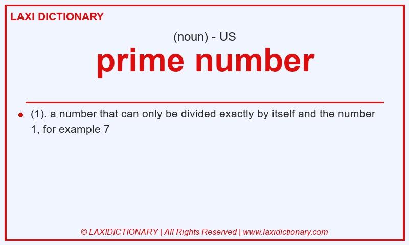 Definition prime number in American English