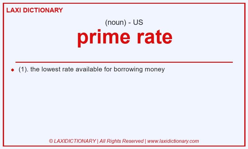 Definition prime rate in American English