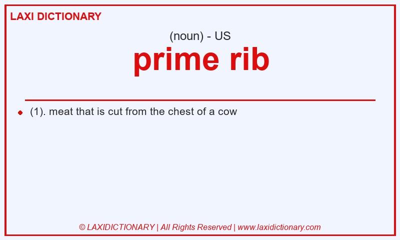 Definition prime rib in American English