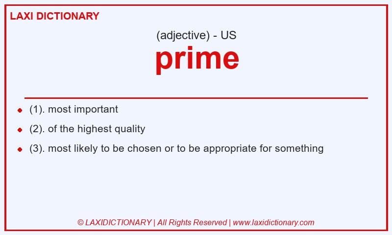 Definition prime in American English