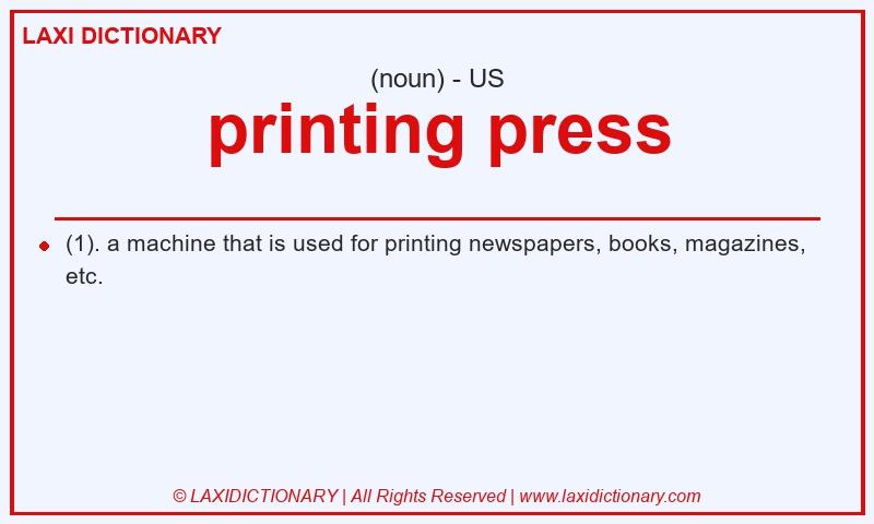 Definition printing press in American English