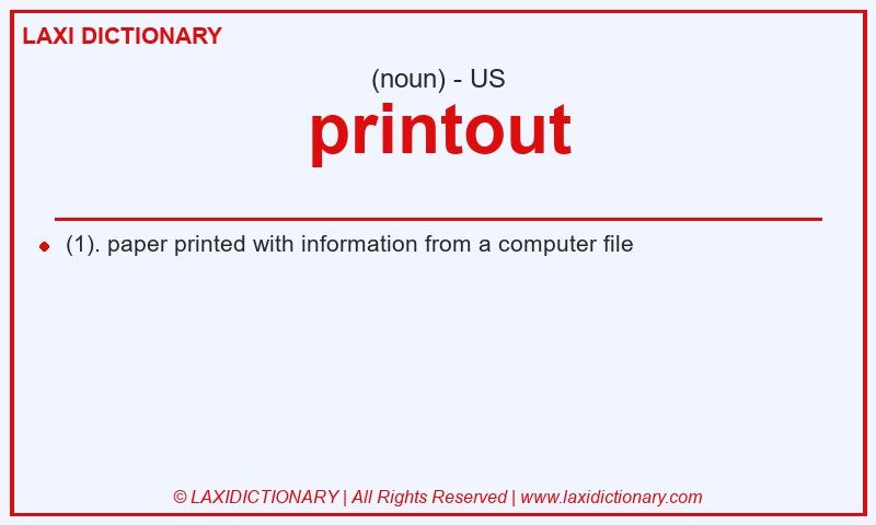 Definition printout in American English