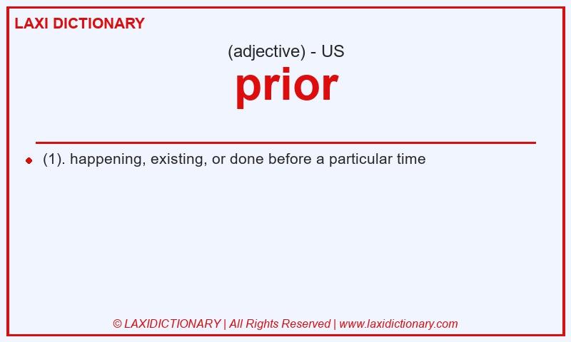 Definition prior in American English