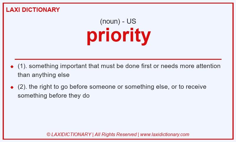 Definition priority in American English