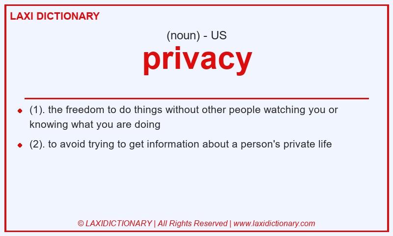 Definition privacy in American English