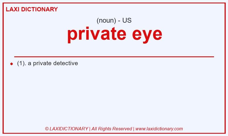 Definition private eye in American English