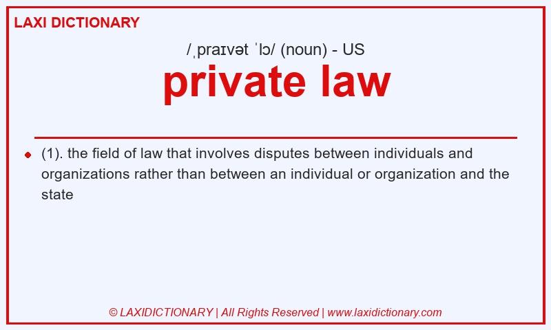 Definition private law in American English