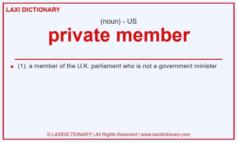 Definition private member in American English