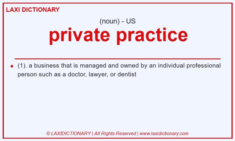 Definition private practice in American English