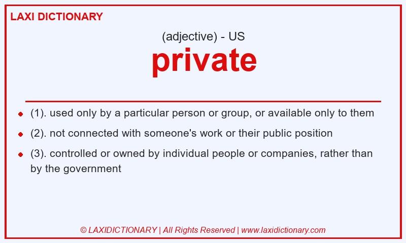Definition private in American English