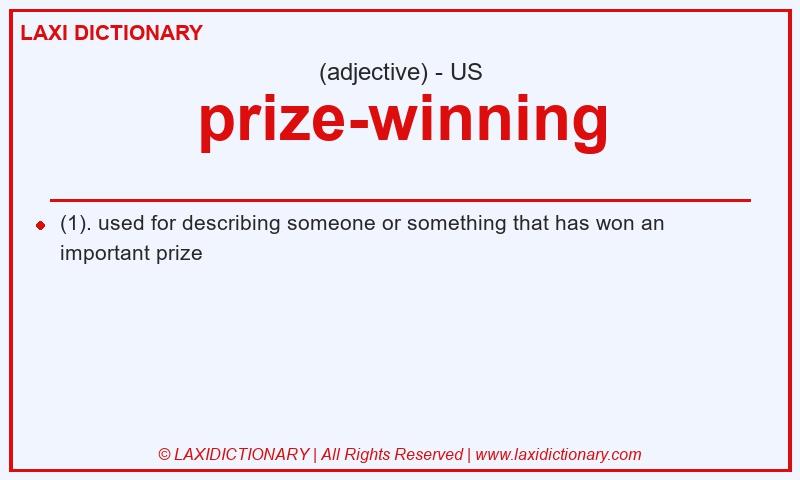 Definition prize-winning in American English