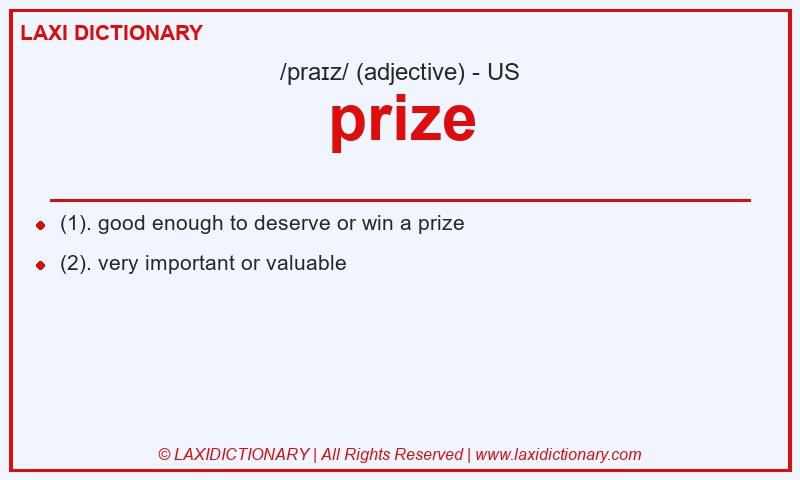 Definition prize in American English