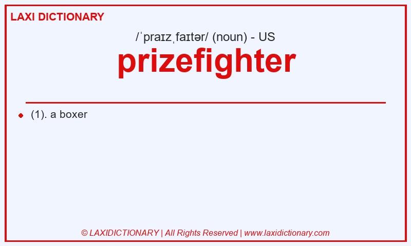 Definition prizefighter in American English
