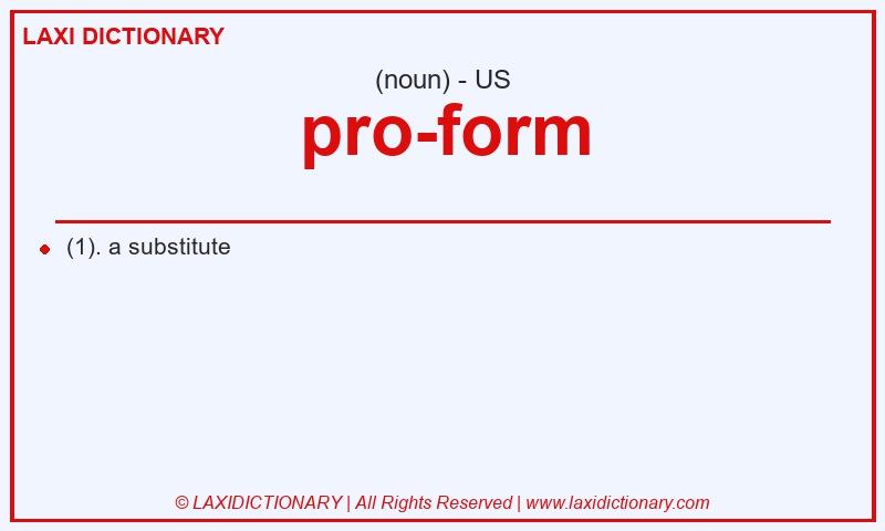 Definition pro-form in American English