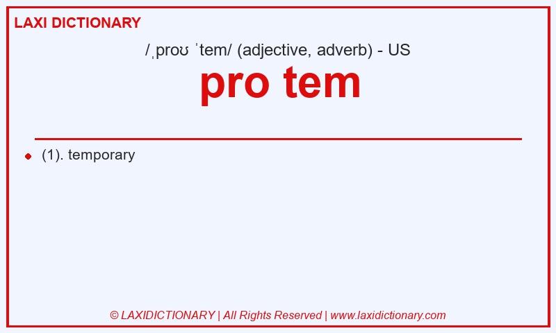 Definition pro tem in American English