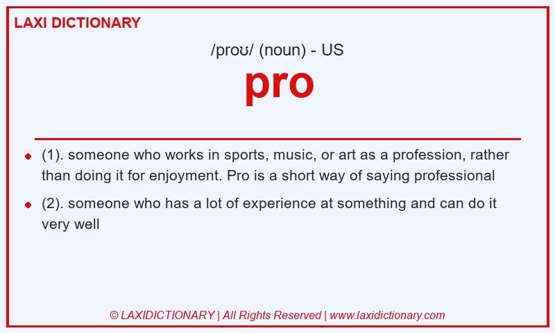 Definition pro in American English