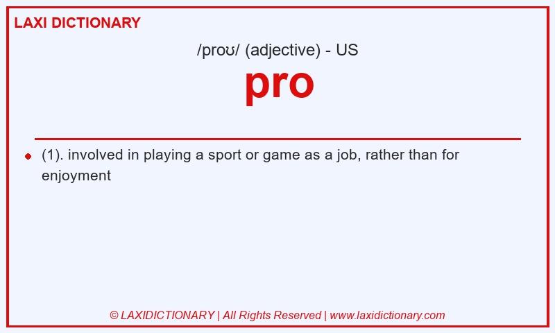 Definition pro in American English
