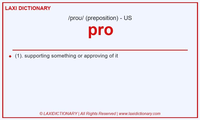 Definition pro in American English