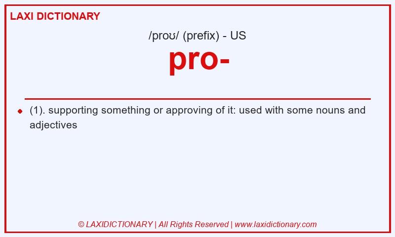 Definition pro- in American English