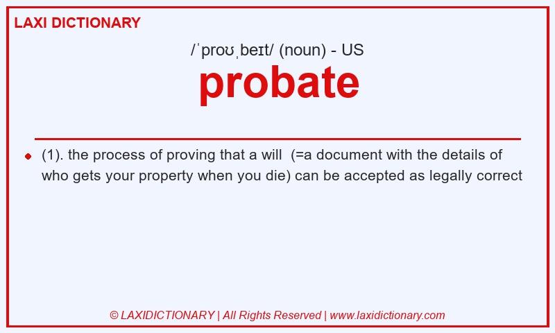 Definition probate in American English