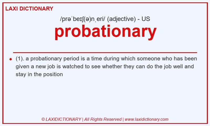 Definition probationary in American English
