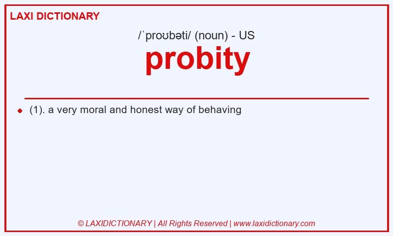 Definition probity in American English