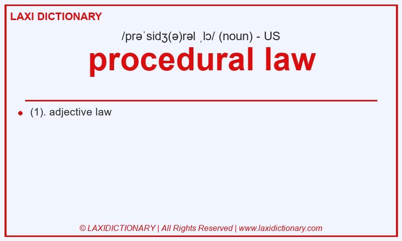 Definition procedural law in American English