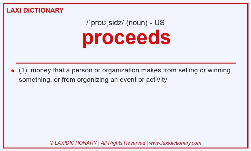 Definition proceeds in American English