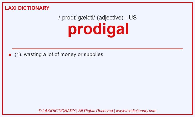 Definition prodigal in American English