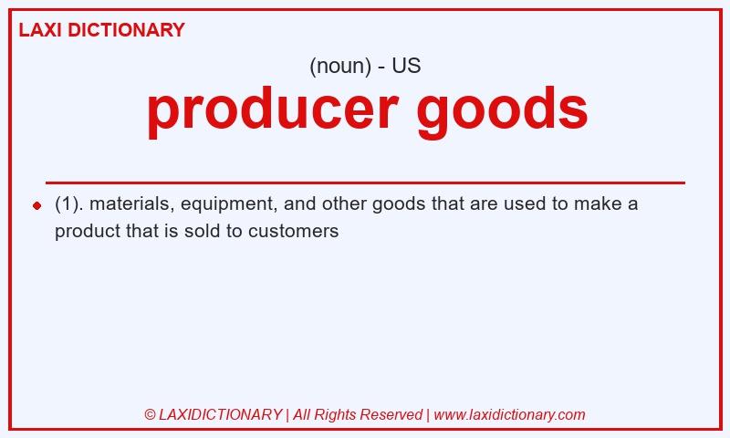 Definition producer goods in American English