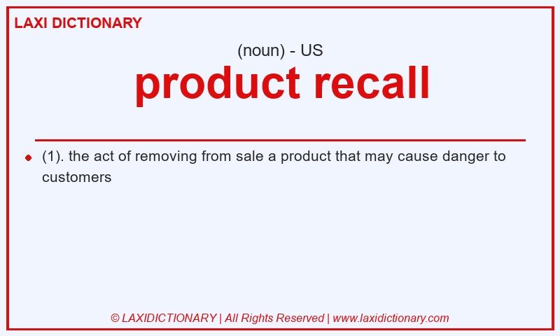 Definition product recall in American English