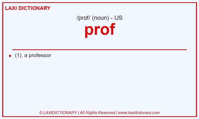 Definition prof in American English