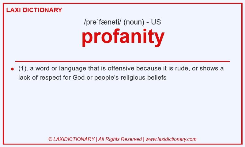 Definition profanity in American English