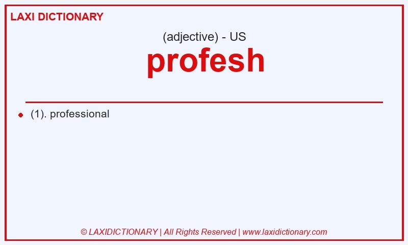 Definition profesh in American English