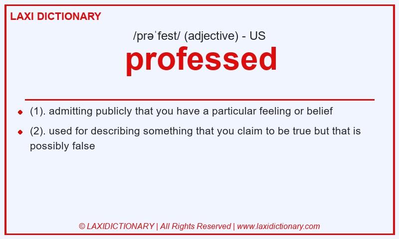 Definition professed in American English