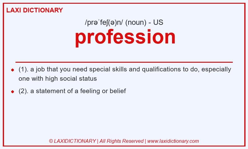 Definition profession in American English