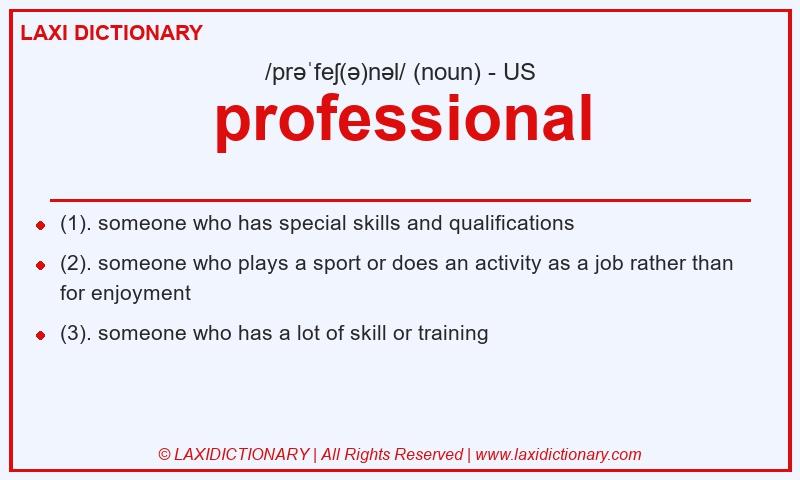 Definition professional in American English