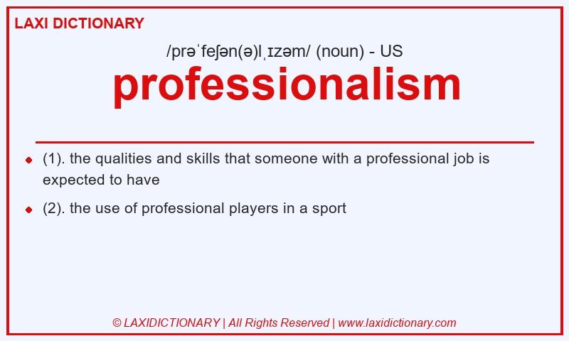 Definition professionalism in American English