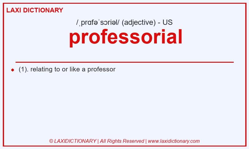 Definition professorial in American English