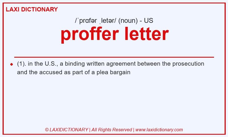 Definition proffer letter in American English