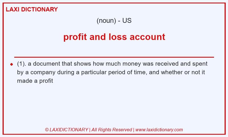 Definition profit and loss account in American English
