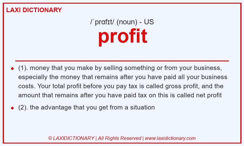 Definition profit in American English