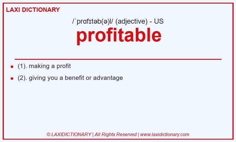Definition profitable in American English