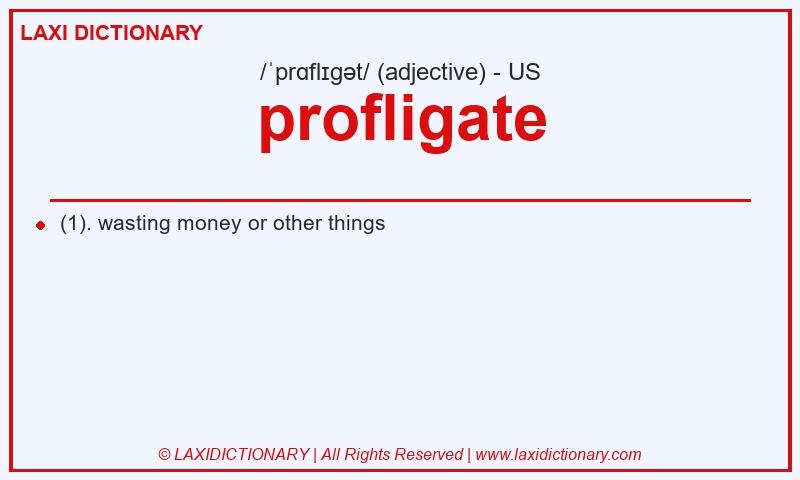 Definition profligate in American English